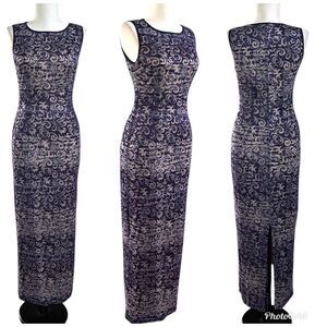 vintage Rampage Velvet Burnout Maxi Long Dress Sz S Whimsigoth 90s Y2K Grunge